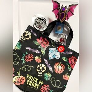 Bath & Body Works NEW Bundle Bling Bat & Spiders Glow Trick or Treat Bag